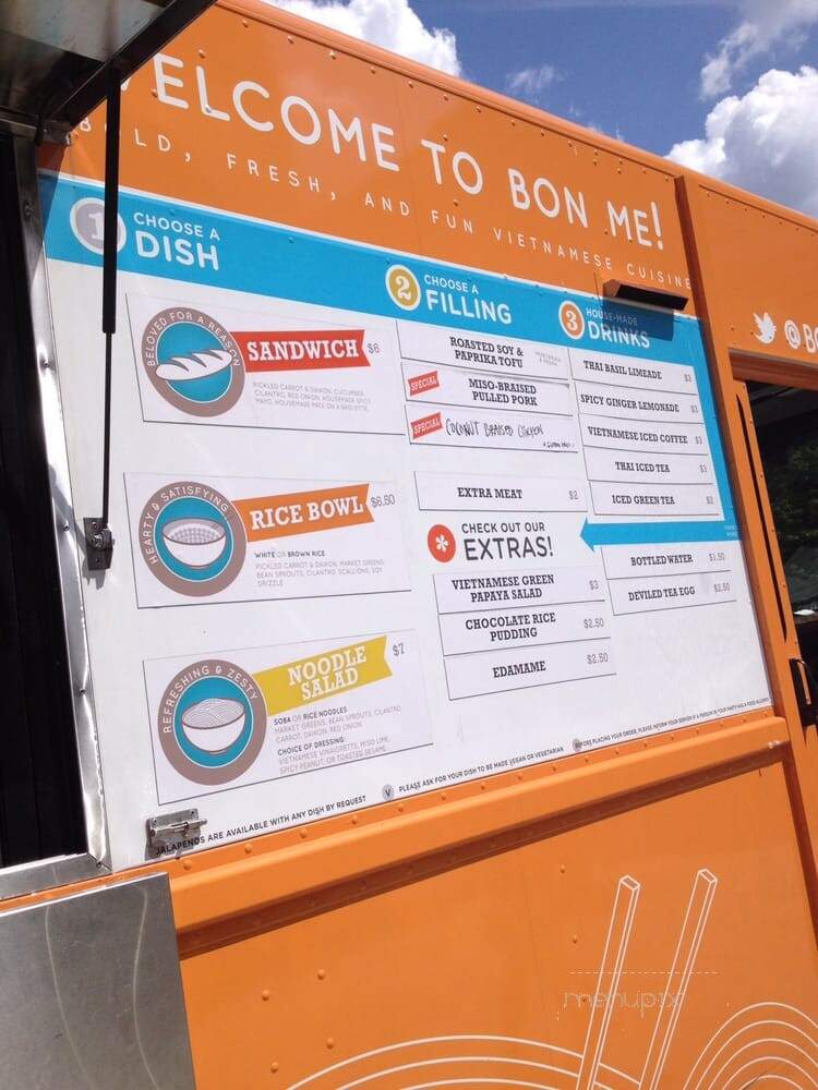 Bon Me Truck at Gov't Center - Boston, MA menu_pic