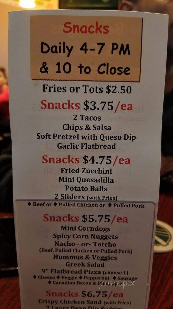 Malones Ale House - Beaverton, OR menu_pic