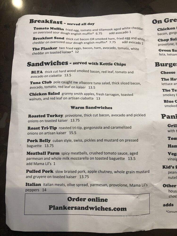 Planker Sandwiches - Bend, OR menu_pic