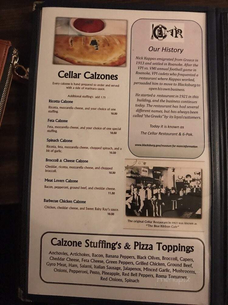 The Cellar - Blacksburg, VA menu_pic