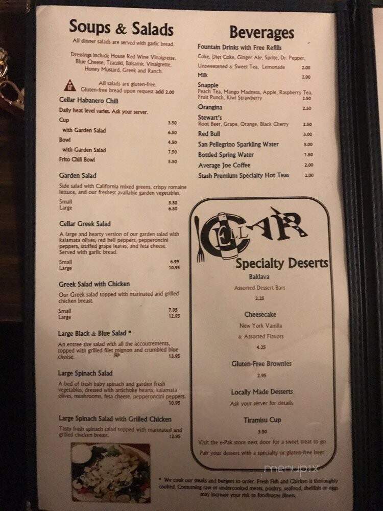 The Cellar - Blacksburg, VA menu_pic