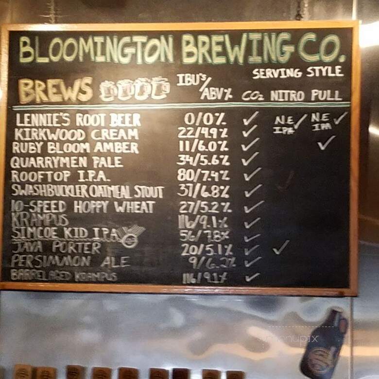 Bloomington Brewing Company - Bloomington, IN menu_pic