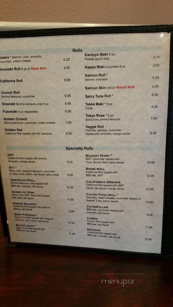 Maru Sushi - Boise, ID menu_pic