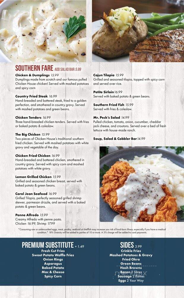 The Great American Steak Chicken House - Branson, MO menu_pic