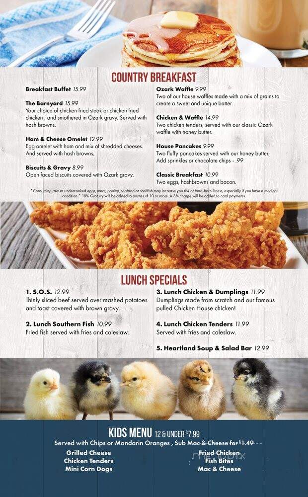 The Great American Steak Chicken House - Branson, MO menu_pic