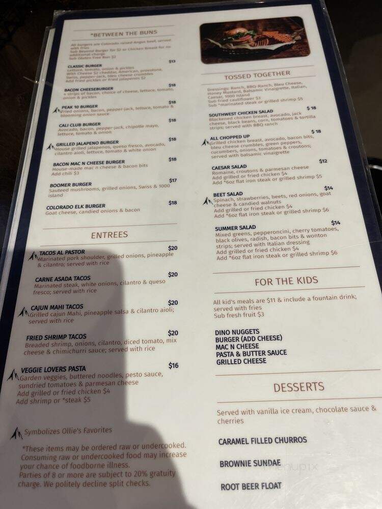 Ollie's Pub Grub - Breckenridge, CO menu_pic