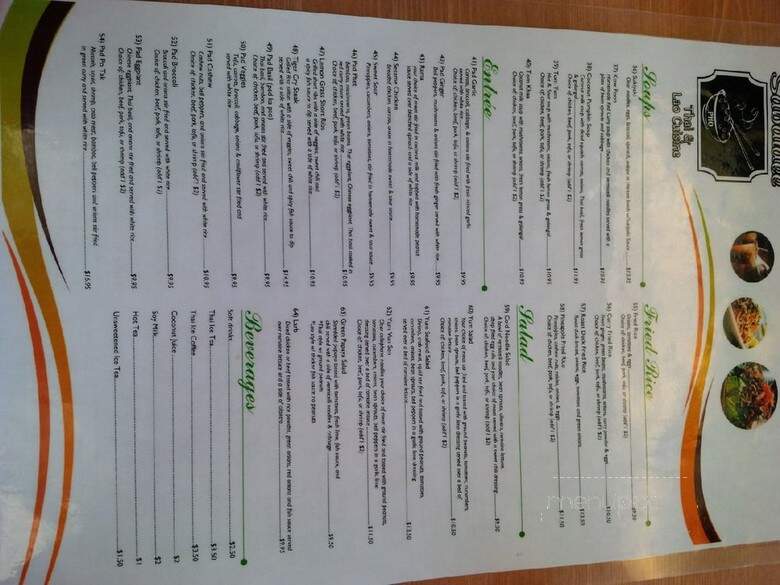 Sabaidee Thai and Lao Cuisine - Bremerton, WA menu_pic