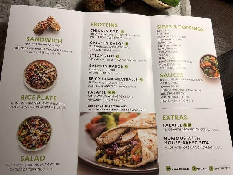 Roti Mediterranean Grill - Washington, DC menu_pic