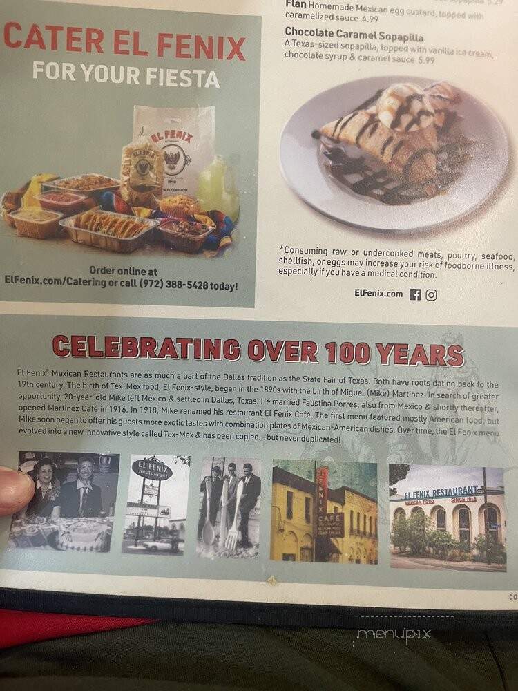 El Fenix - Burleson, TX menu_pic
