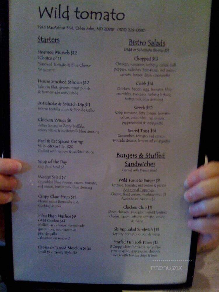 Wild Tomato - Cabin John, MD menu_pic