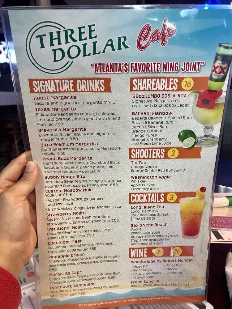 Three Dollar Cafe Jr. - Chamblee, GA menu_pic