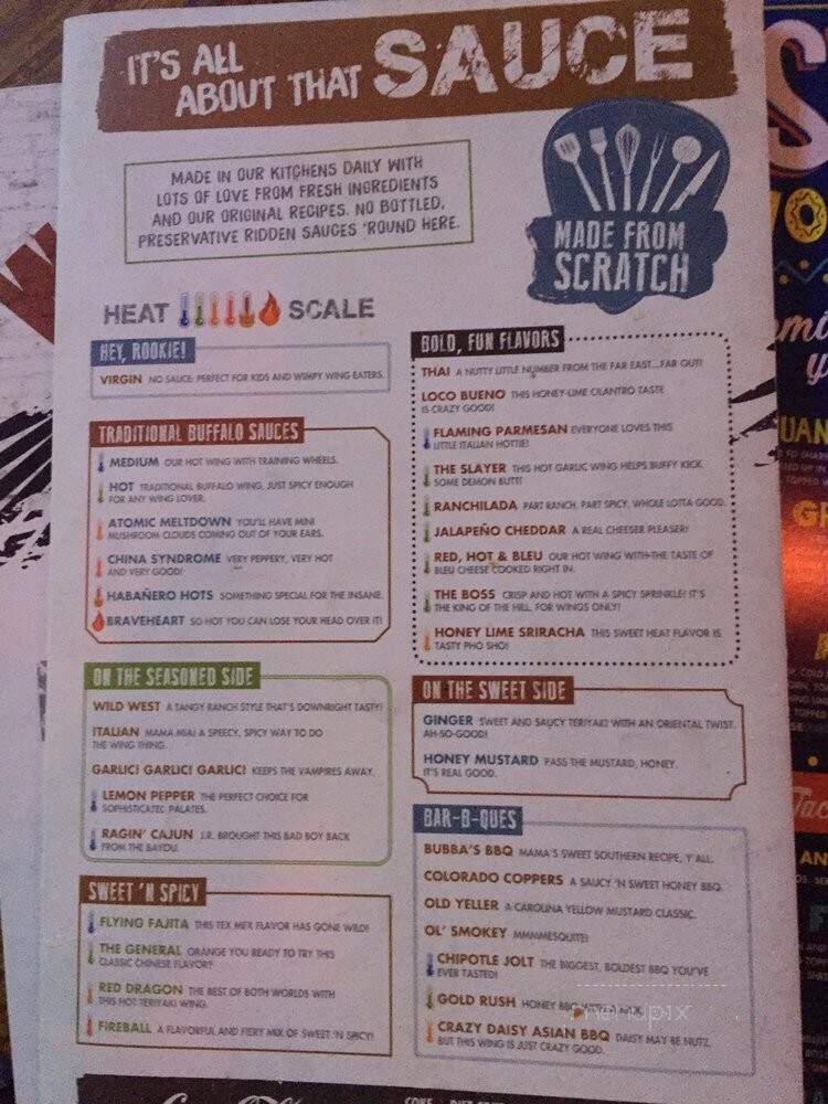 Wild Wing Cafe - Charlotte, NC menu_pic
