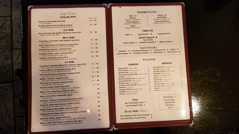 Cafe Moha - New York, NY menu_pic