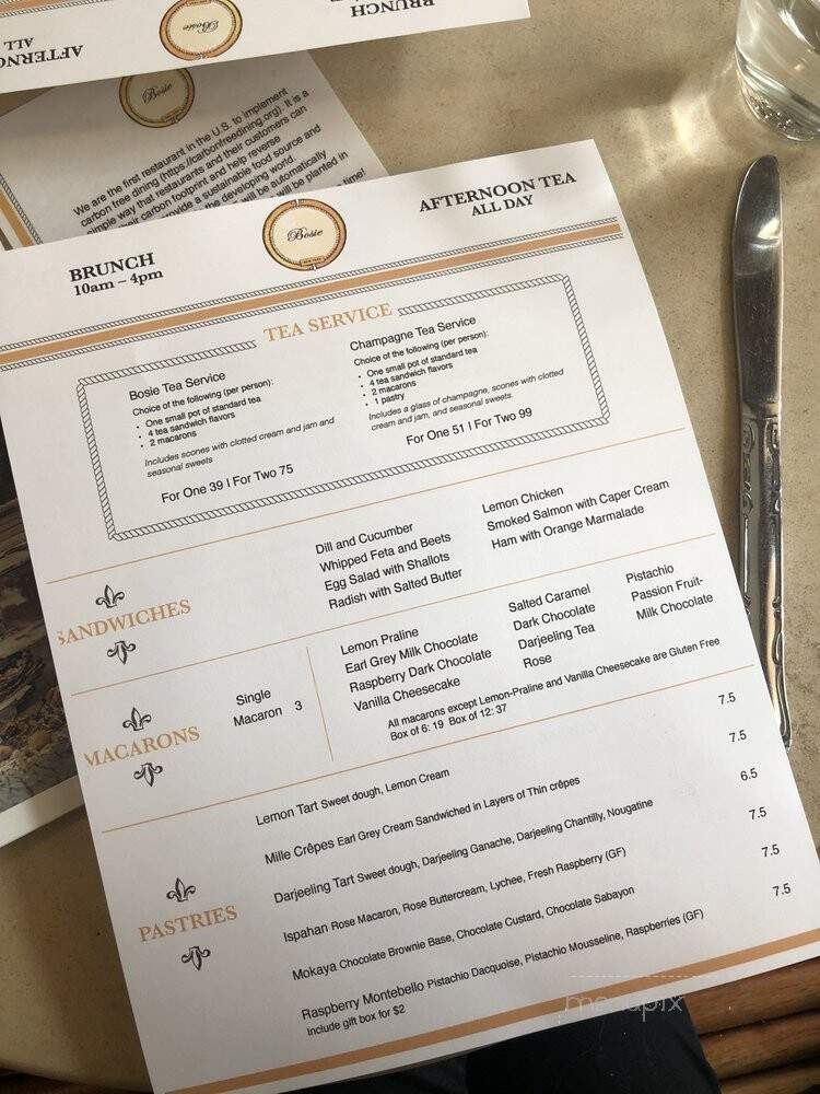 Bosie Tea Parlor - New York, NY menu_pic