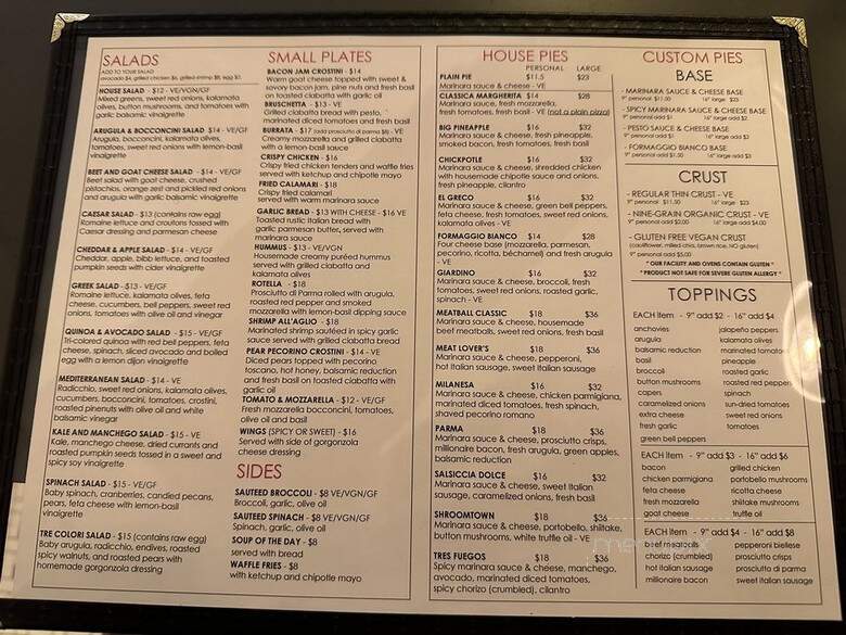 Tappo Thin Crust Pizza - New York, NY menu_pic