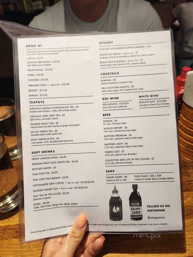 ChaPa's Noodles and Grill - New York, NY menu_pic