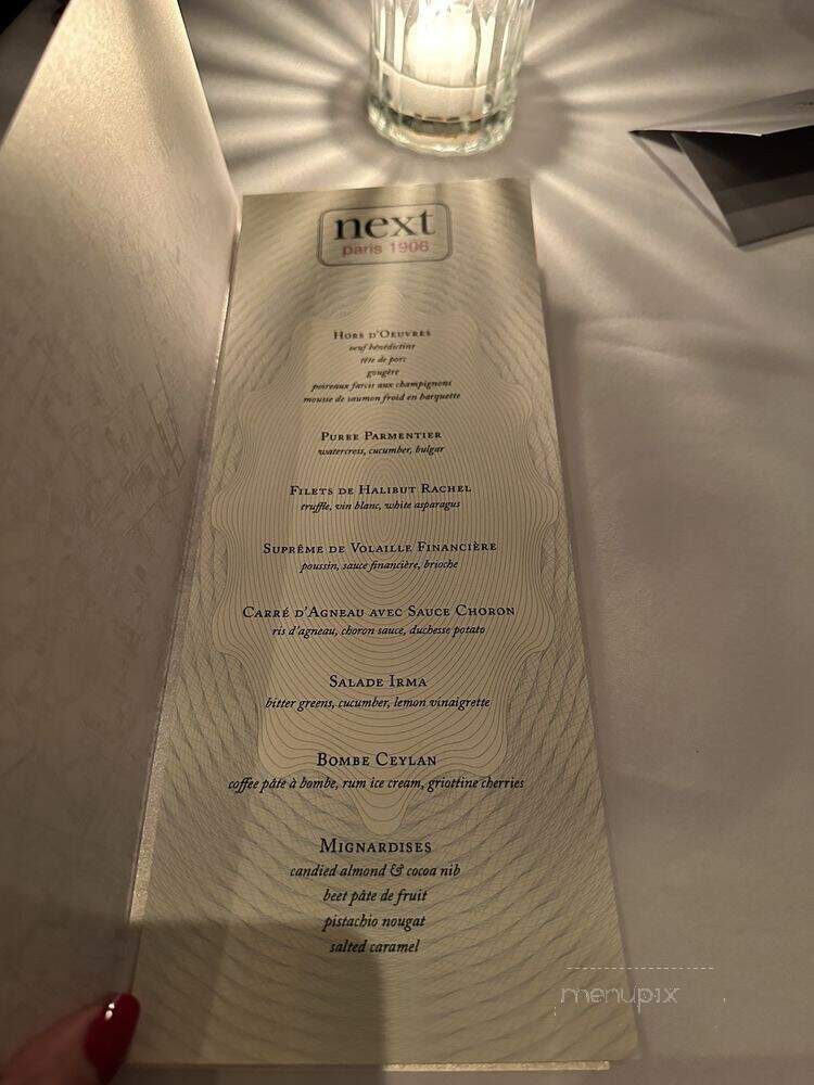 Next - Chicago, IL menu_pic