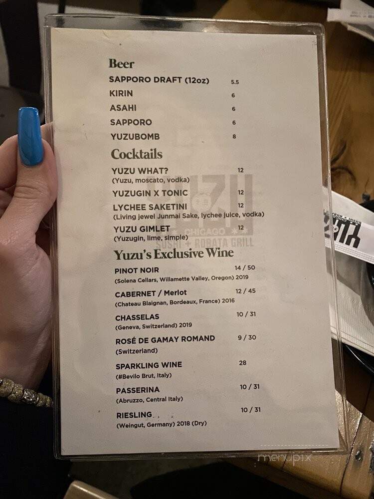 Yuzu - Chicago, IL menu_pic