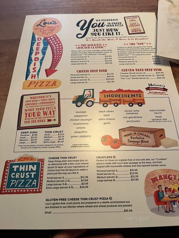 Lou Malnati's Pizzeria - Chicago, IL menu_pic