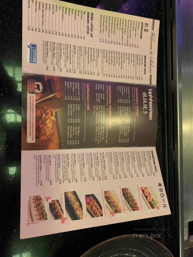 Sakura Teppanyaki Sushi - Chicago, IL menu_pic