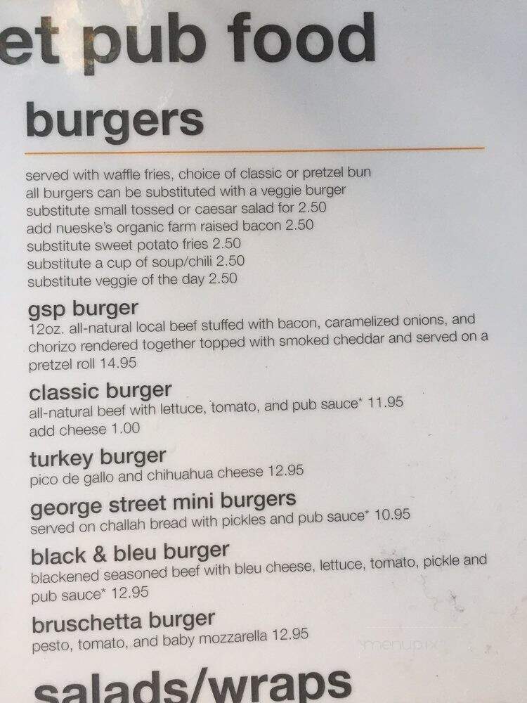George Street Pub - Chicago, IL menu_pic