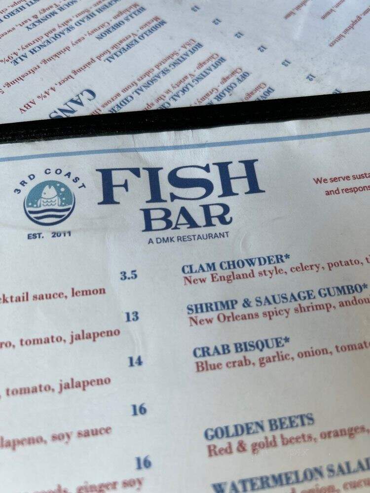 Fish Bar - Chicago, IL menu_pic