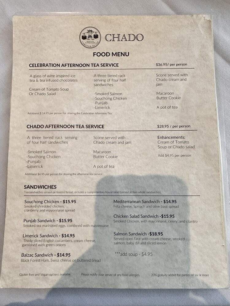 Chado Tea Room - Los Angeles, CA menu_pic