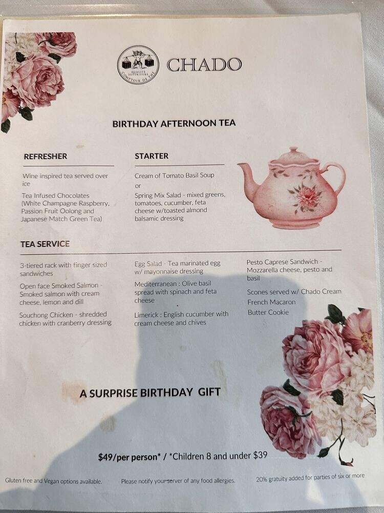 Chado Tea Room - Los Angeles, CA menu_pic