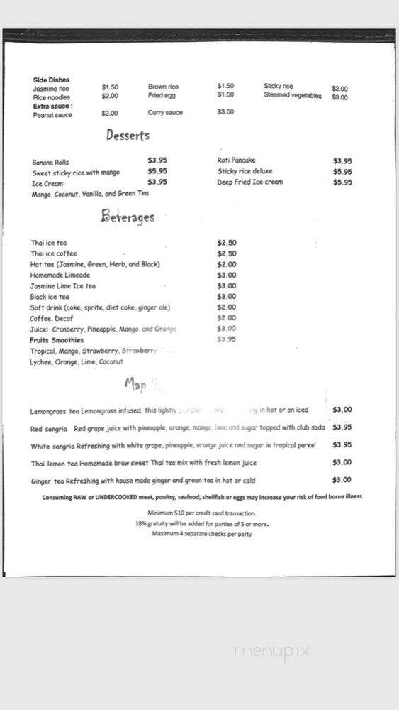 Map of Thailand - Cleveland, OH menu_pic