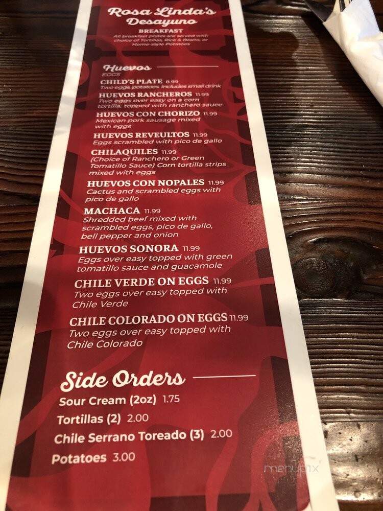 Rosa Linda's - Clovis, CA menu_pic