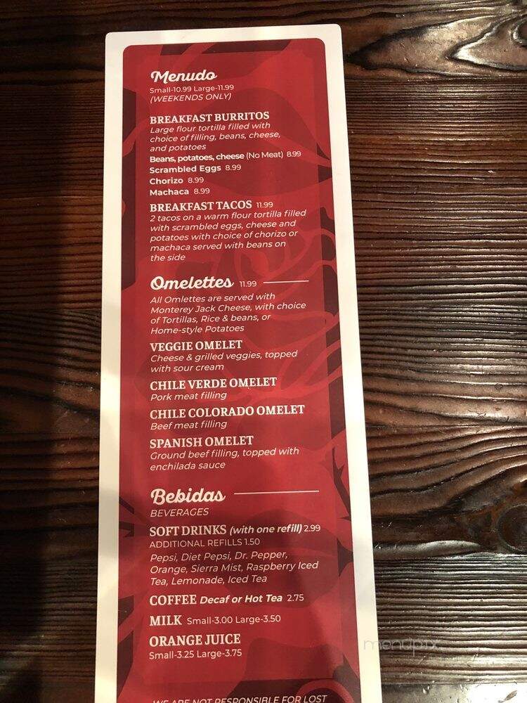 Rosa Linda's - Clovis, CA menu_pic