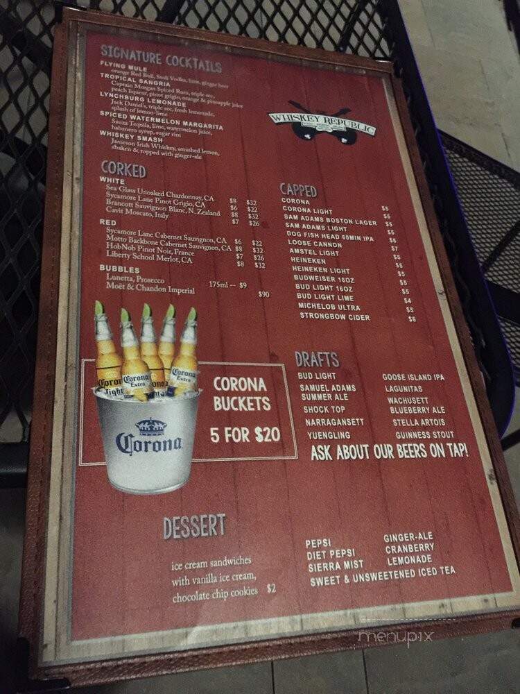 Whiskey Republic - Providence, RI menu_pic
