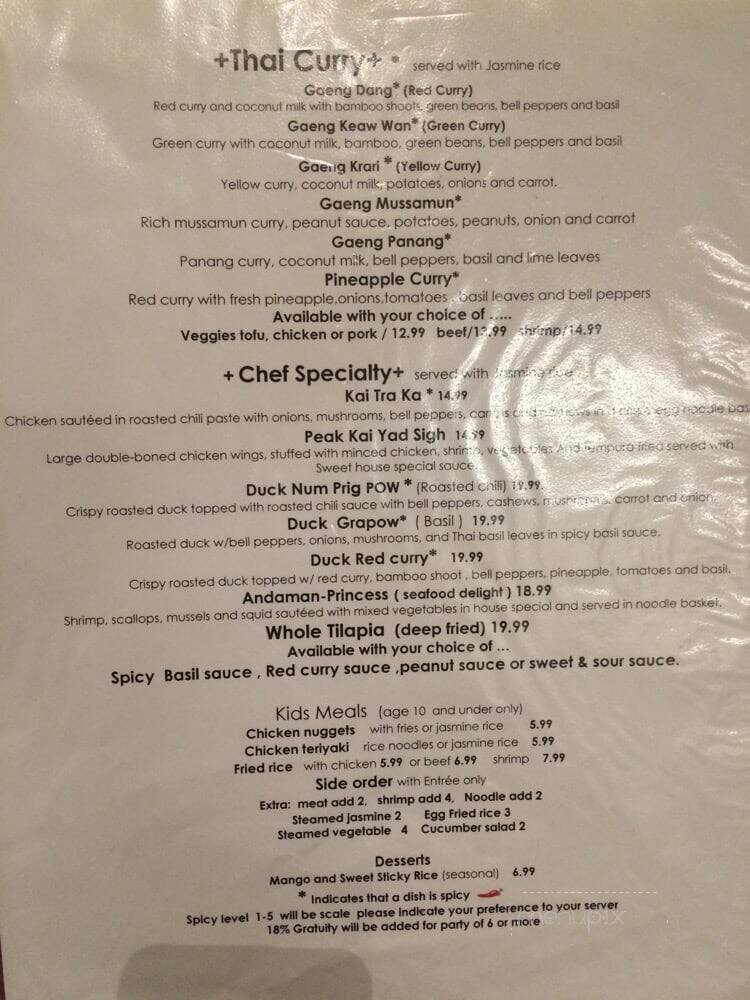 Mai Thai - Concord, NC menu_pic