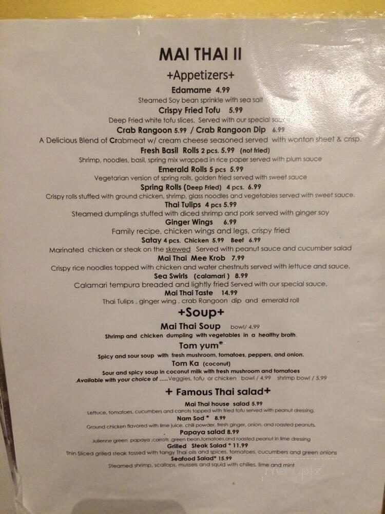 Mai Thai - Concord, NC menu_pic