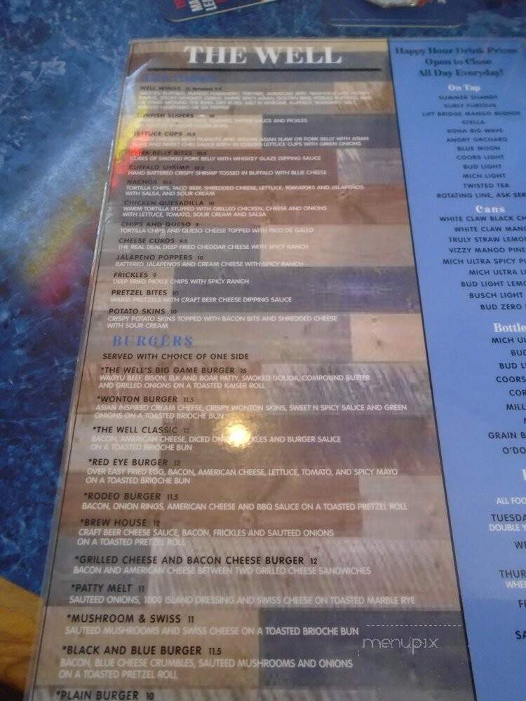 The Well Sports Tavern Grill - Coon Rapids, MN menu_pic