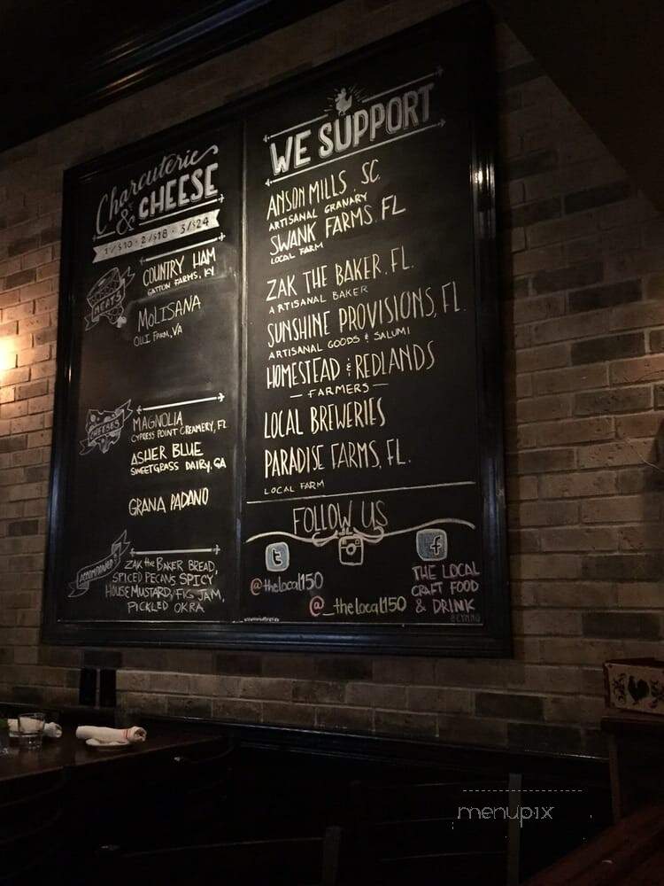 The Local: Craft Food Drink - Coral Gables, FL menu_pic
