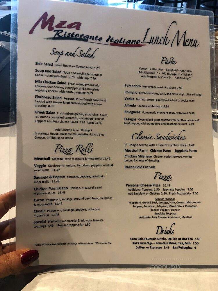 Mia Ristorante Italiano - Cumming, GA menu_pic