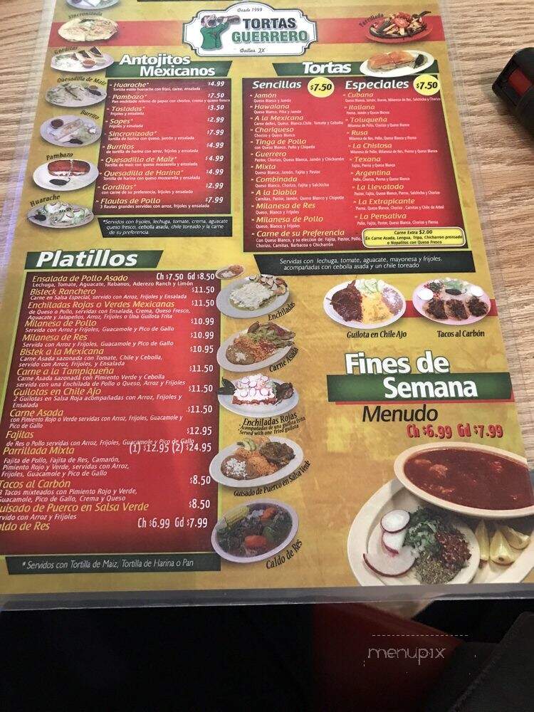 Torteria Guerrero - Dallas, TX menu_pic