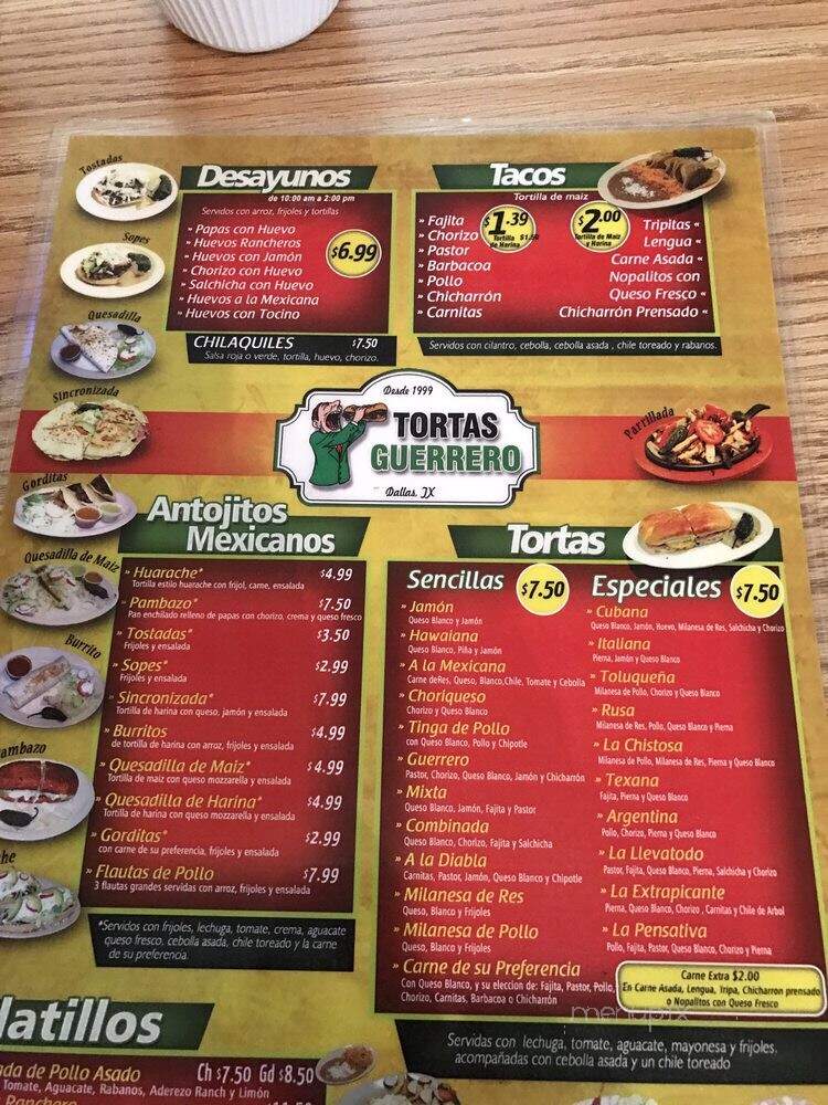 Torteria Guerrero - Dallas, TX menu_pic