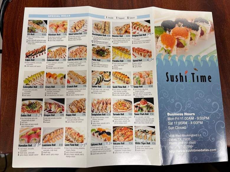 Sushi Time - Dallas, TX menu_pic