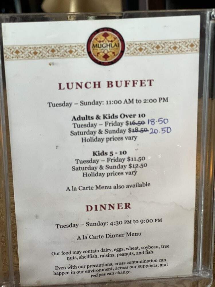 Mughlai Restaurant - Dallas, TX menu_pic