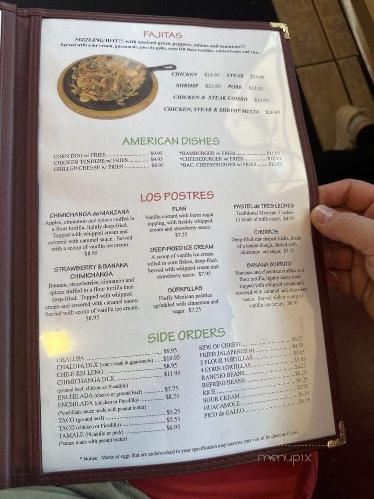 El Ranchito - Davenport, WA menu_pic