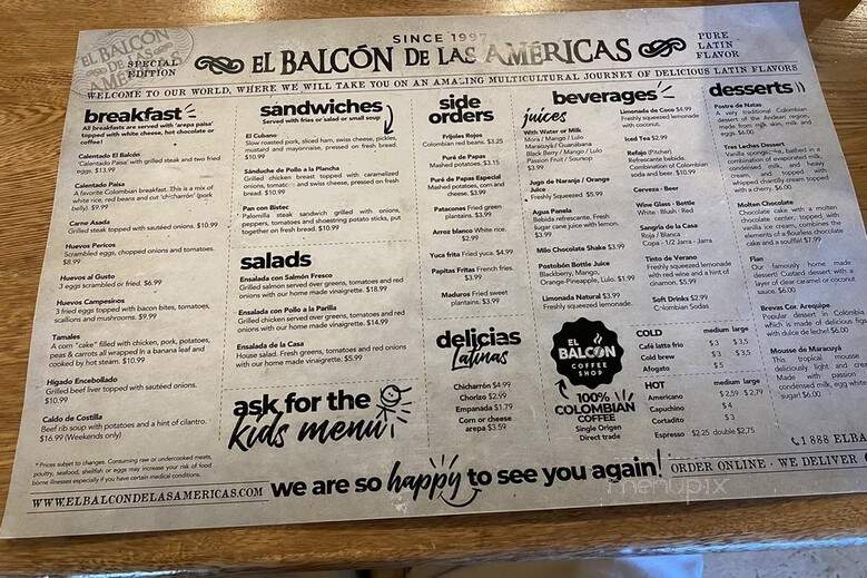 El Balcon de Las Americas Iv - Deerfield Beach, FL menu_pic
