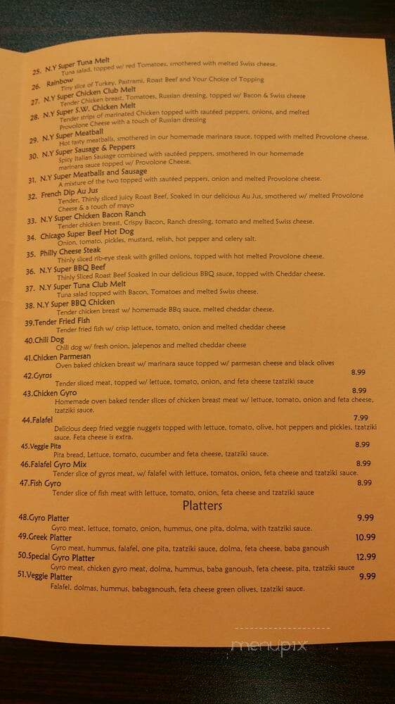 New York Super Gyros Subs - Denver, CO menu_pic