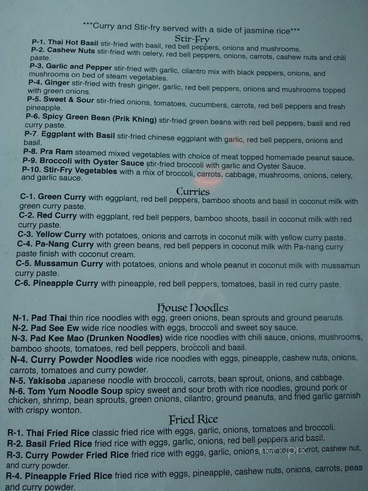 Thai Bay - Depoe Bay, OR menu_pic