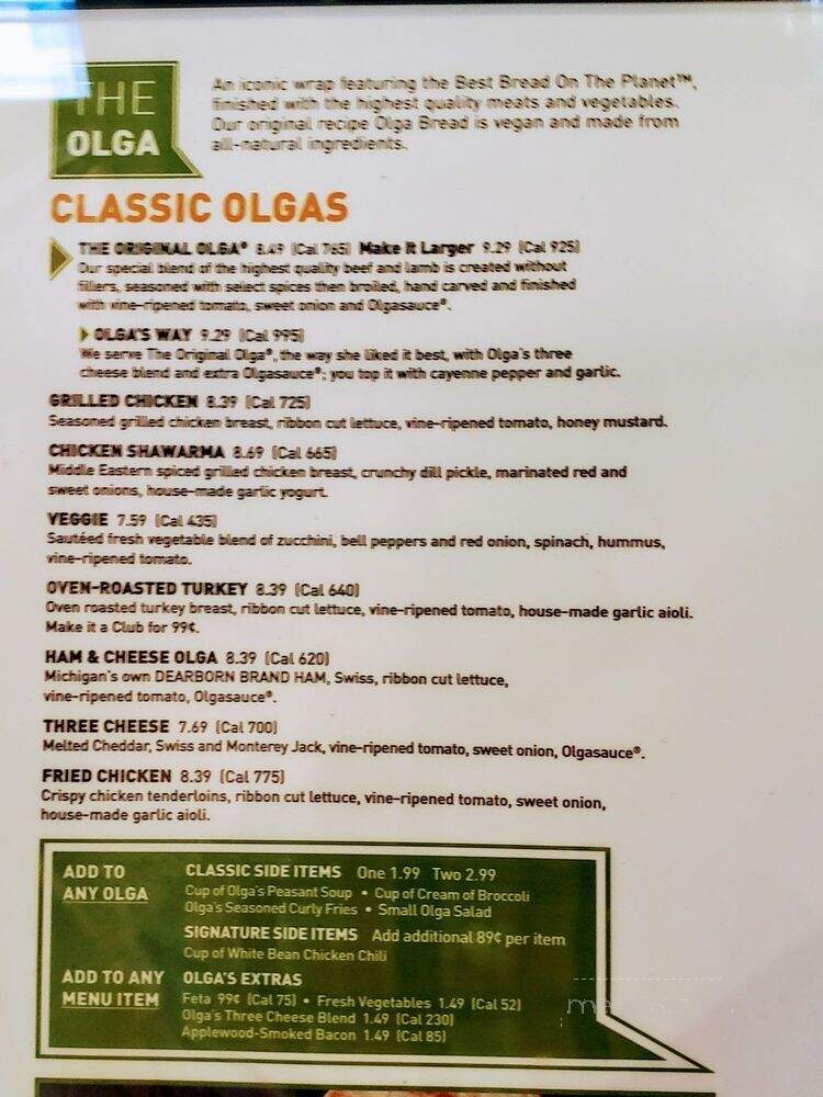 Olga's Fresh Market Grille - Detroit, MI menu_pic