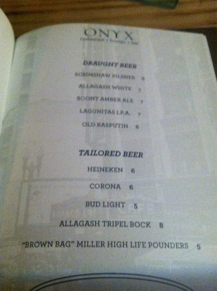 Onyx - Los Angeles, CA menu_pic