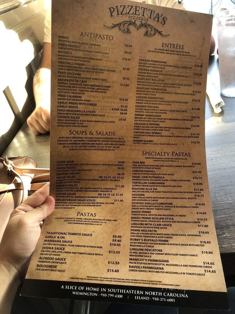 Pizzetta's Pizzeria - Wilmington, NC menu_pic