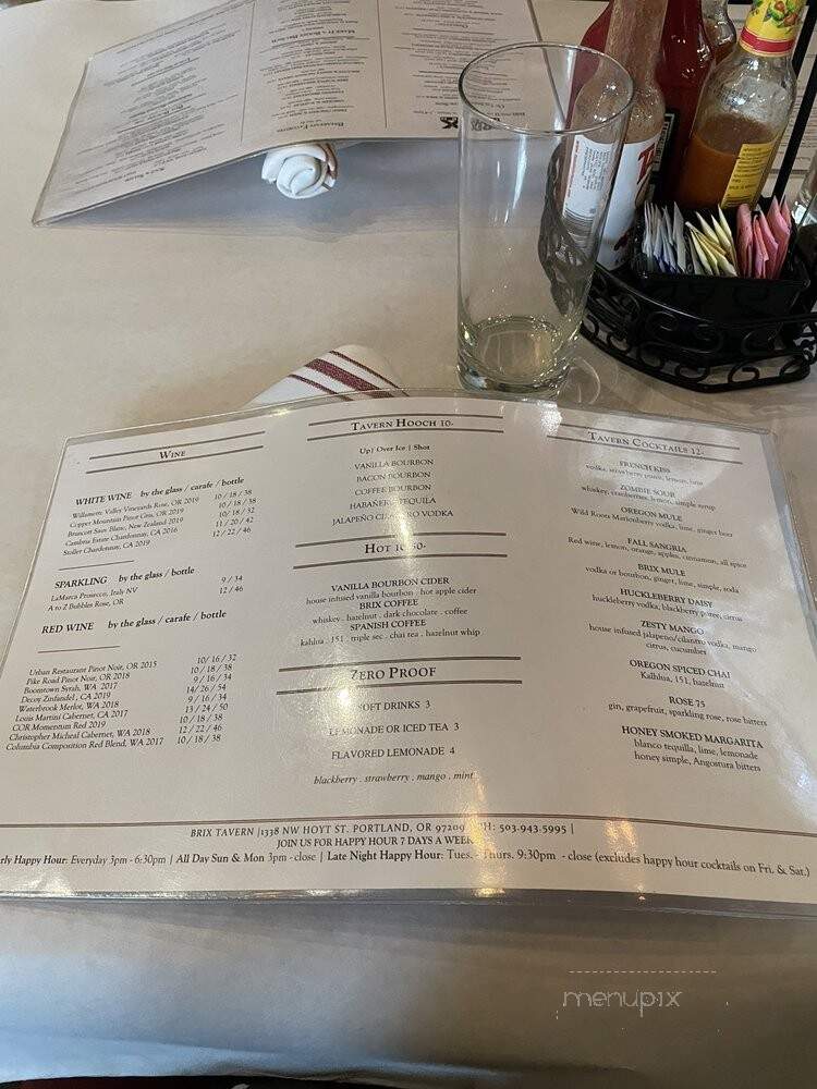Brix Tavern - Portland, OR menu_pic