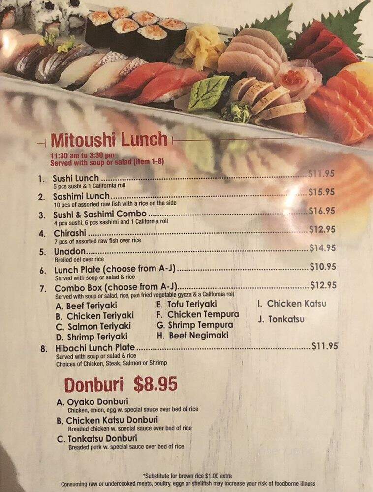 Mitoushi Sushi - Brooklyn, NY menu_pic